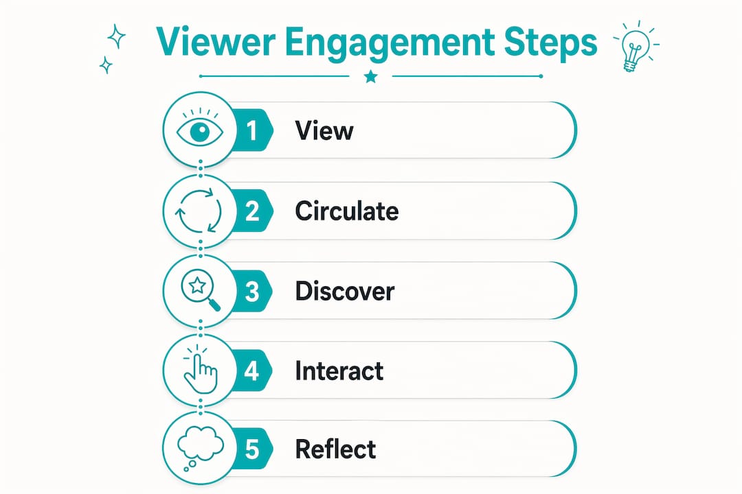 Infographic illustrating viewer engagement steps