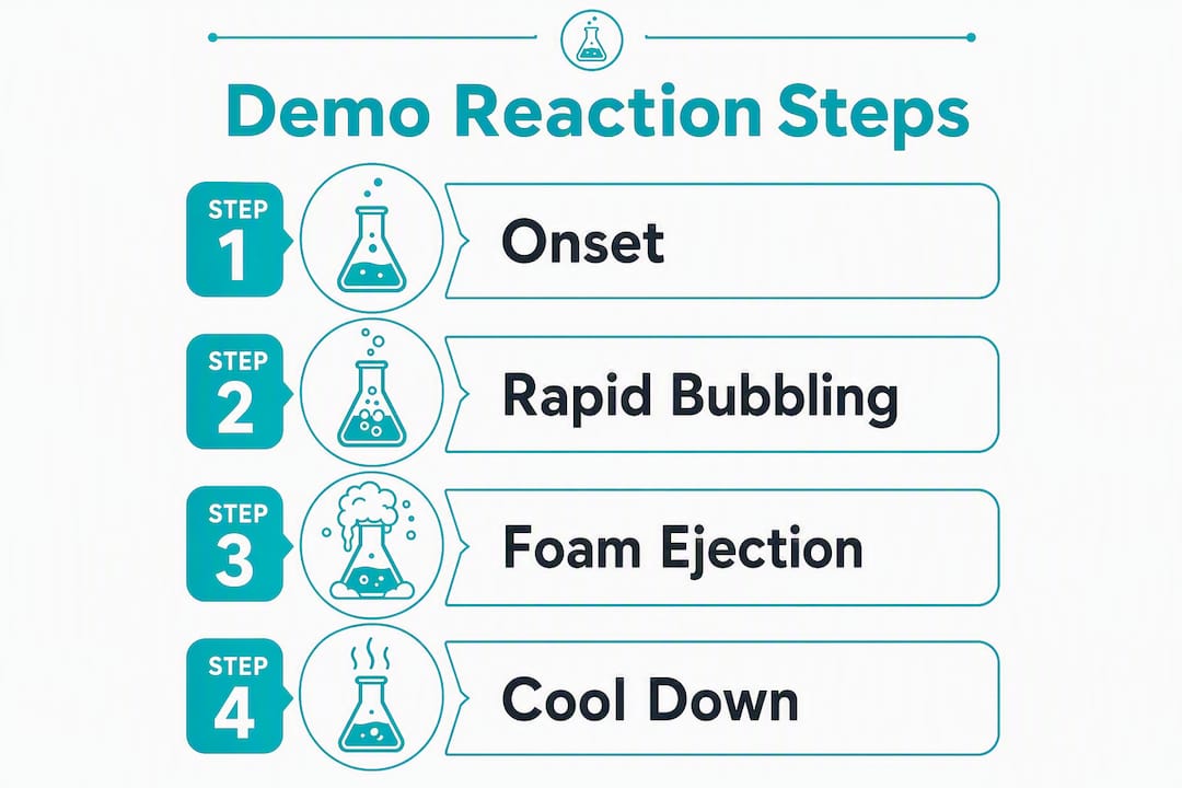 Infographic illustrating four reaction stages
