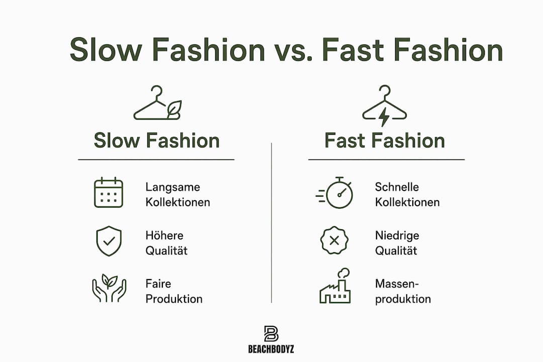 Infografik: Slow Fashion und Fast Fashion im direkten Vergleich