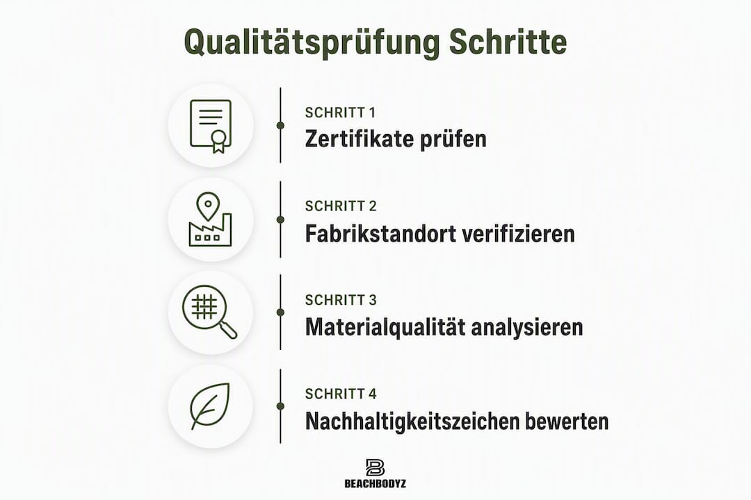 Übersicht der einzelnen Schritte im Qualitätsprüfprozess