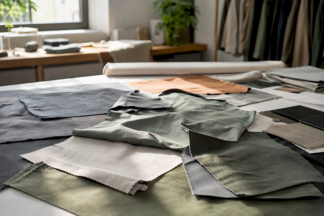Échantillons de tissus montrant la palette de couleurs streetwear