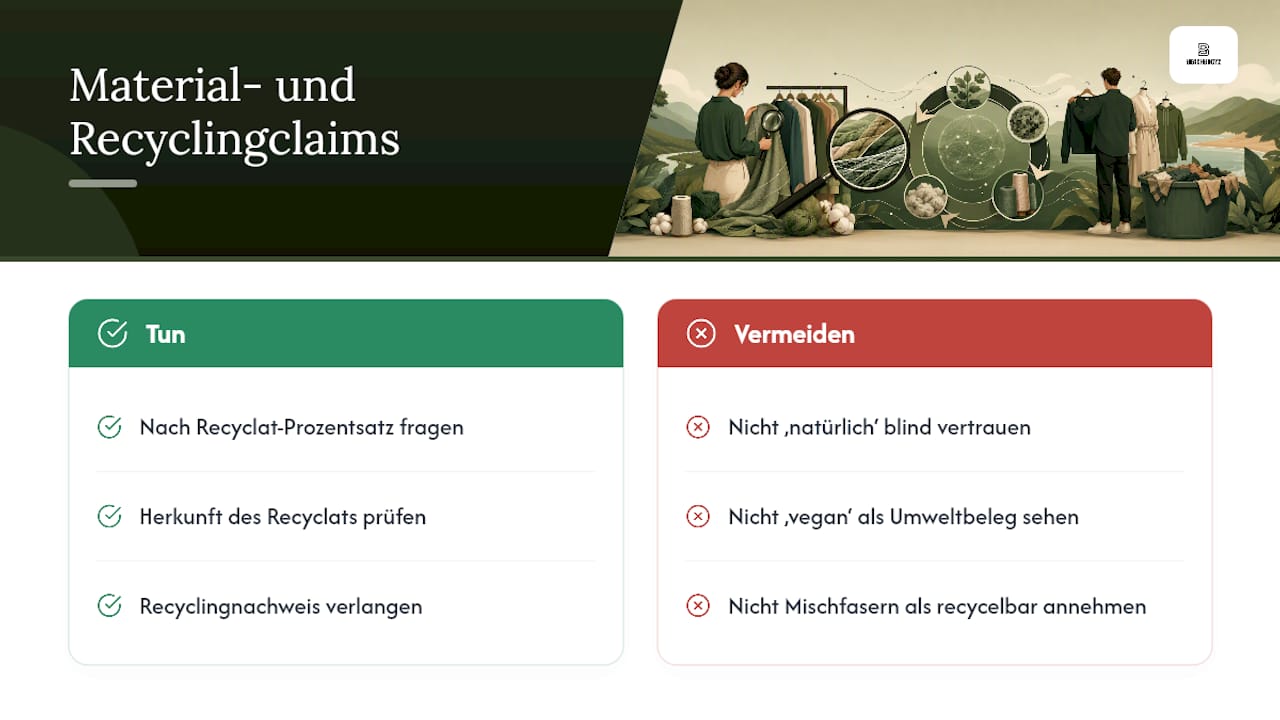 Material- und Recyclingclaims kritisch einordnen — overview diagram