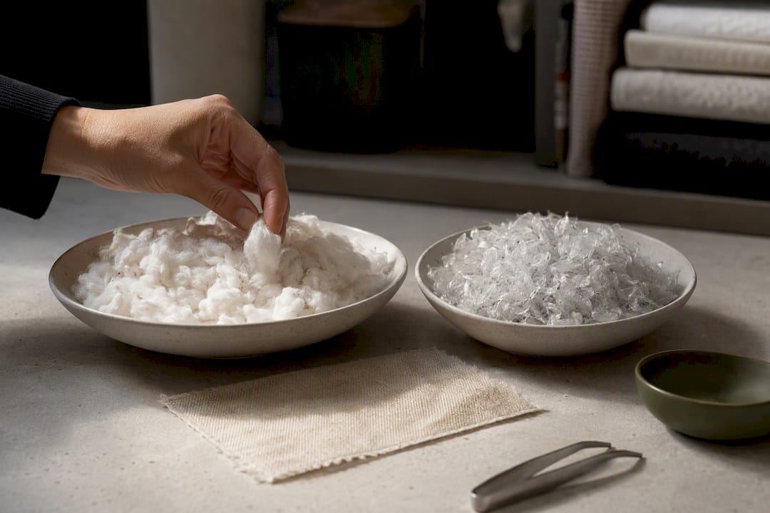 Comparison of organic cotton and recycled fibers