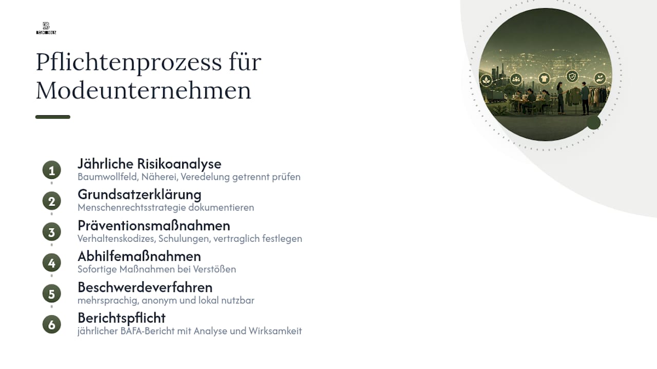 Ablauf der LkSG-Verpflichtungen für Modeunternehmen