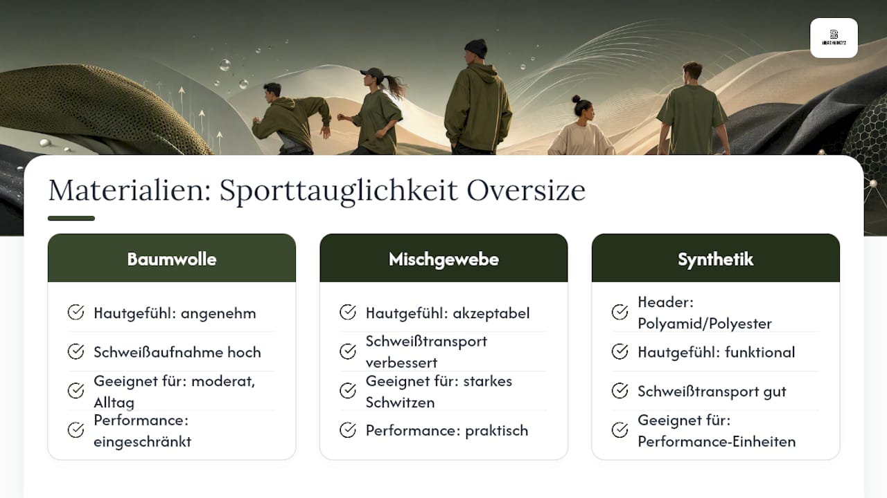 Materialien und ihre Sporttauglichkeit im Oversize-Schnitt — overview diagram