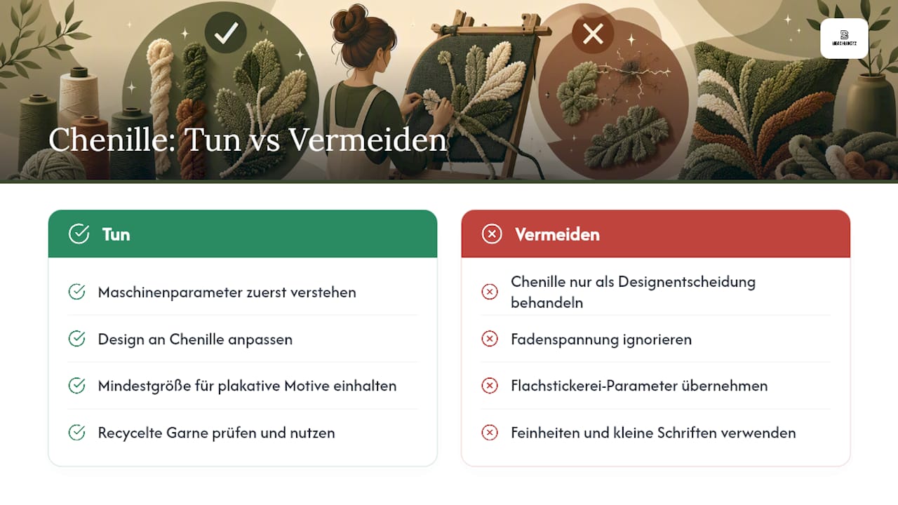 Was die Branche bei Chenille-Stickerei oft falsch einschätzt — overview diagram