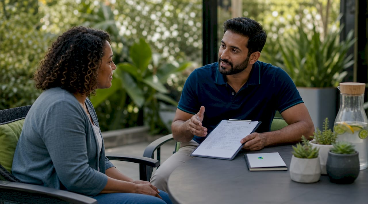Doctor explaining weight management medication to patient