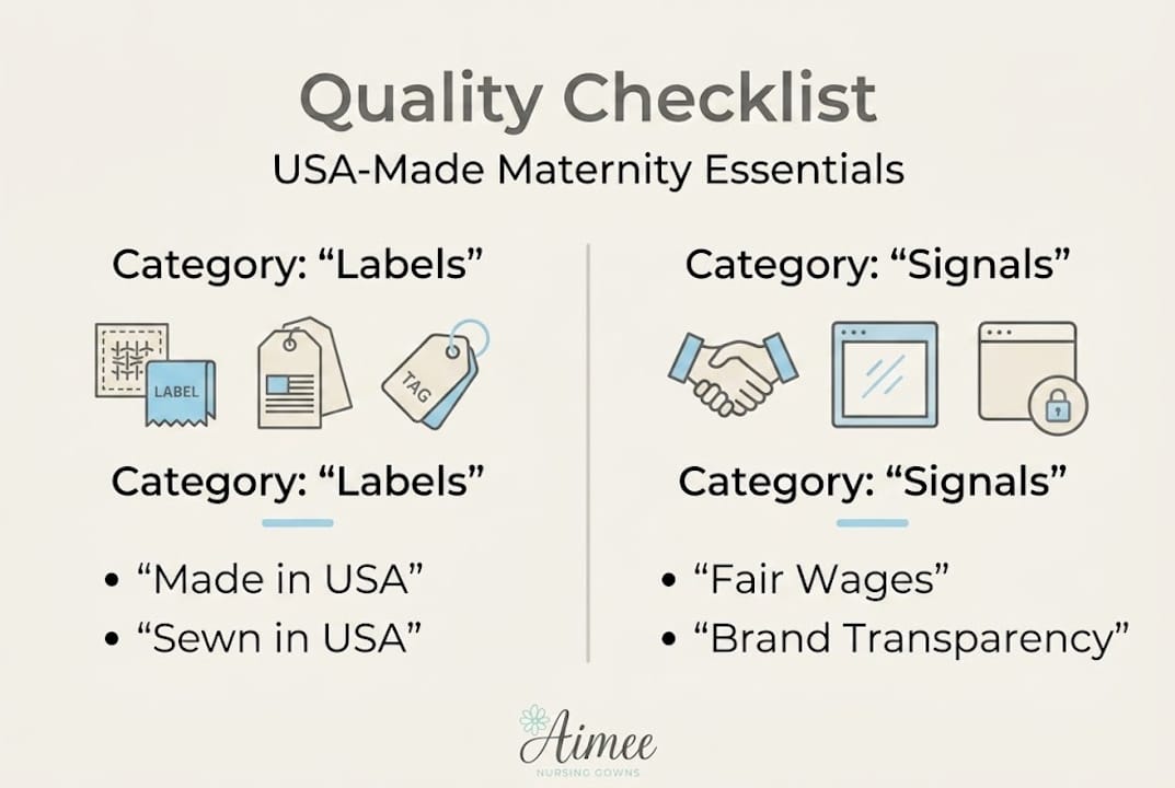 Infographic on USA-made maternity quality checklist