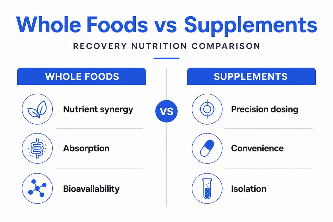 Infographic comparing whole foods and supplements