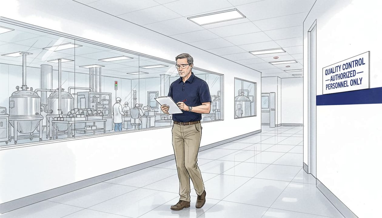 FDA inspector in manufacturing facility