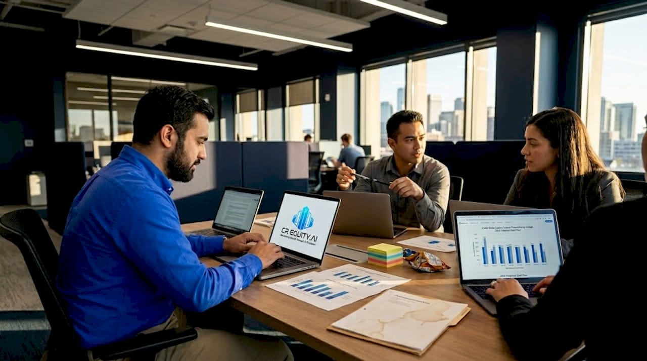 Analysts reviewing AI underwriting models