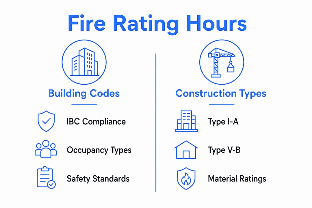Infographic comparing building codes and construction types fire ratings