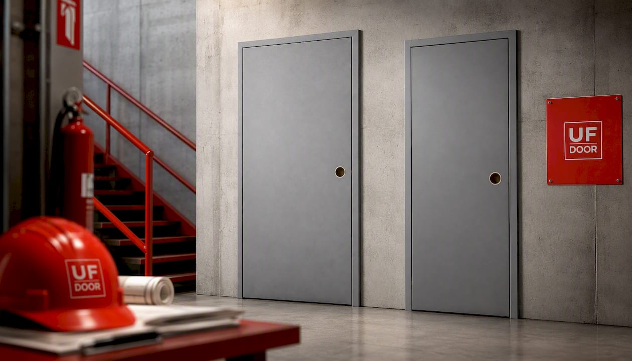 28 x 80 Steel Door Slab, Single Cylindrical Prep – 20 Gauge, Fire-Rated - 90 Min