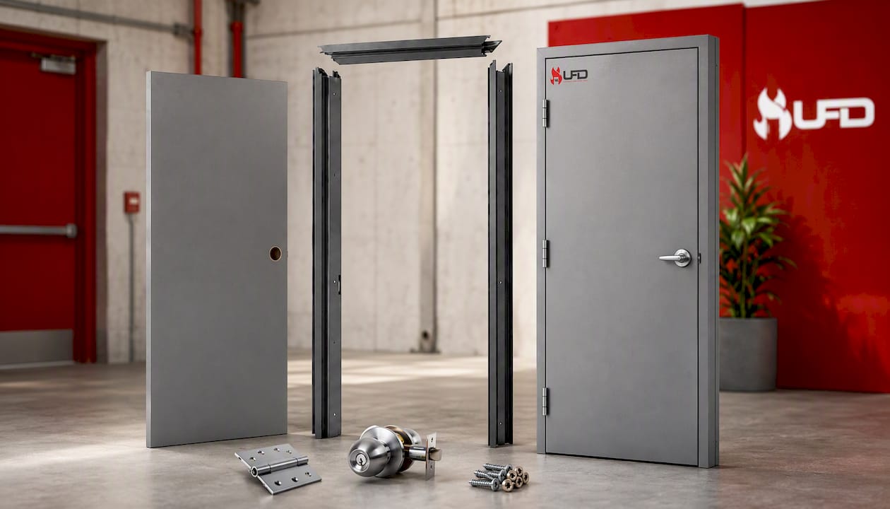 30 x 80 Steel Door Slab, Single Cylindrical Prep – 20 Gauge, Fire-Rated - 90 Min