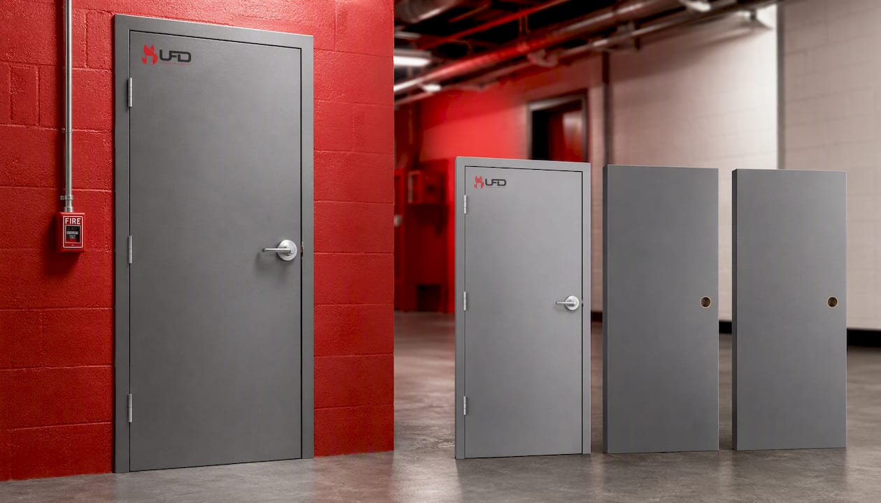 30 x 84 Steel Door Unit – Commercial Flush Hollow Metal Door with Frame, Self-Closing Hinges & Cylindrical Lockset