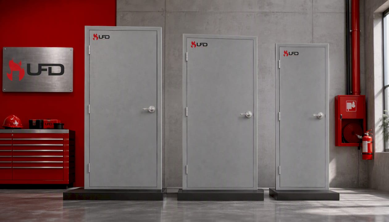 28 x 84 Steel Door Unit – Commercial Flush Hollow Metal Door with Frame, Self-Closing Hinges & Cylindrical Lockset