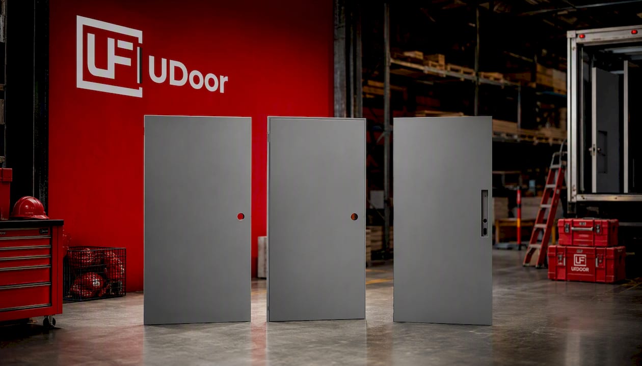 30 x 80 Steel Door Slab, Single Cylindrical Prep – 20 Gauge, Fire-Rated - 90 Min