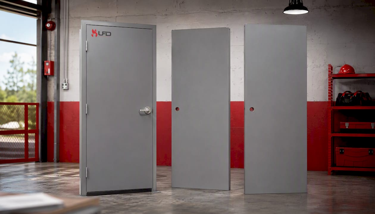32 x 76 Steel Door Unit – Commercial Flush Hollow Metal Door with Frame, Self-Closing Hinges & Cylindrical Lockset