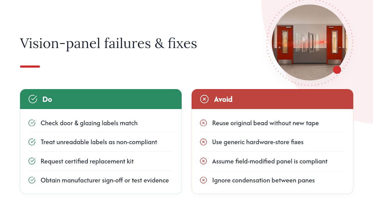 What Goes Wrong With Fire Door Vision Panels? — overview diagram