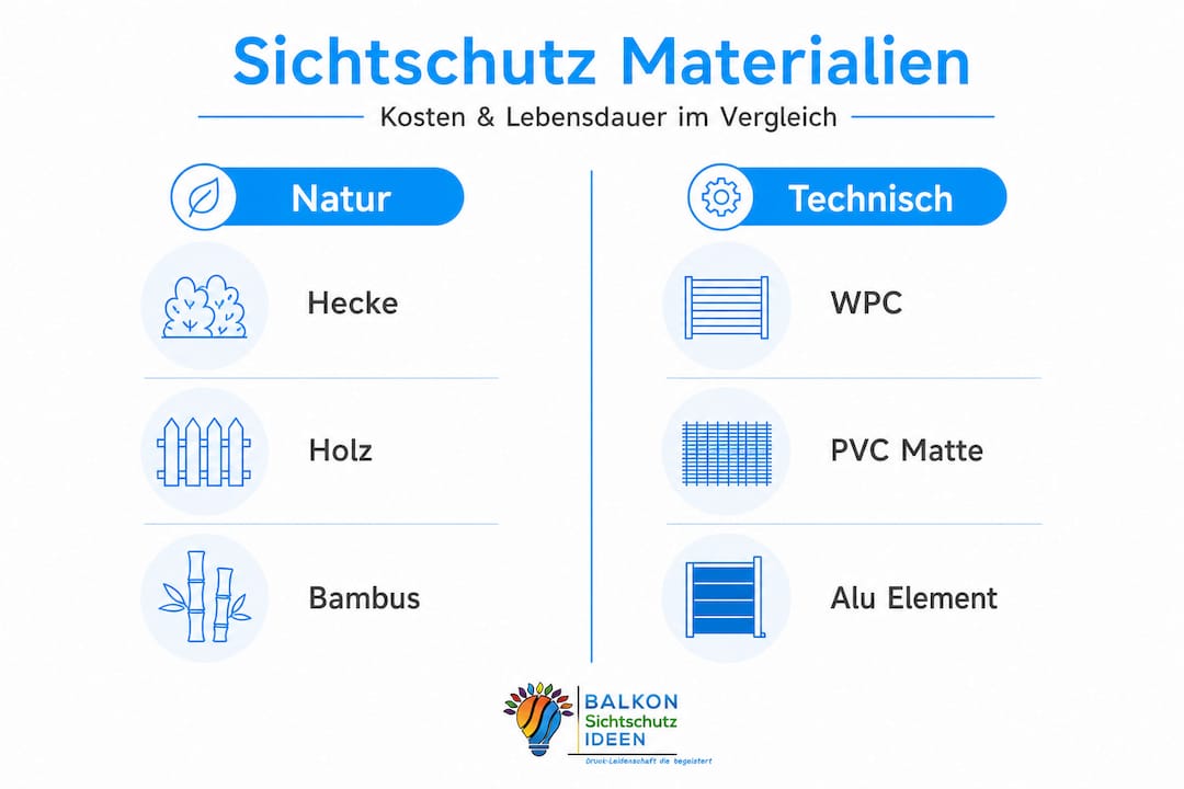 Sichtschutz gegen Nachbarn bauen: DIY-Anleitung für mehr Privatsphäre 8 Vergleichsübersicht: Natürliche und künstliche Sichtschutzmaterialien im direkten Vergleich