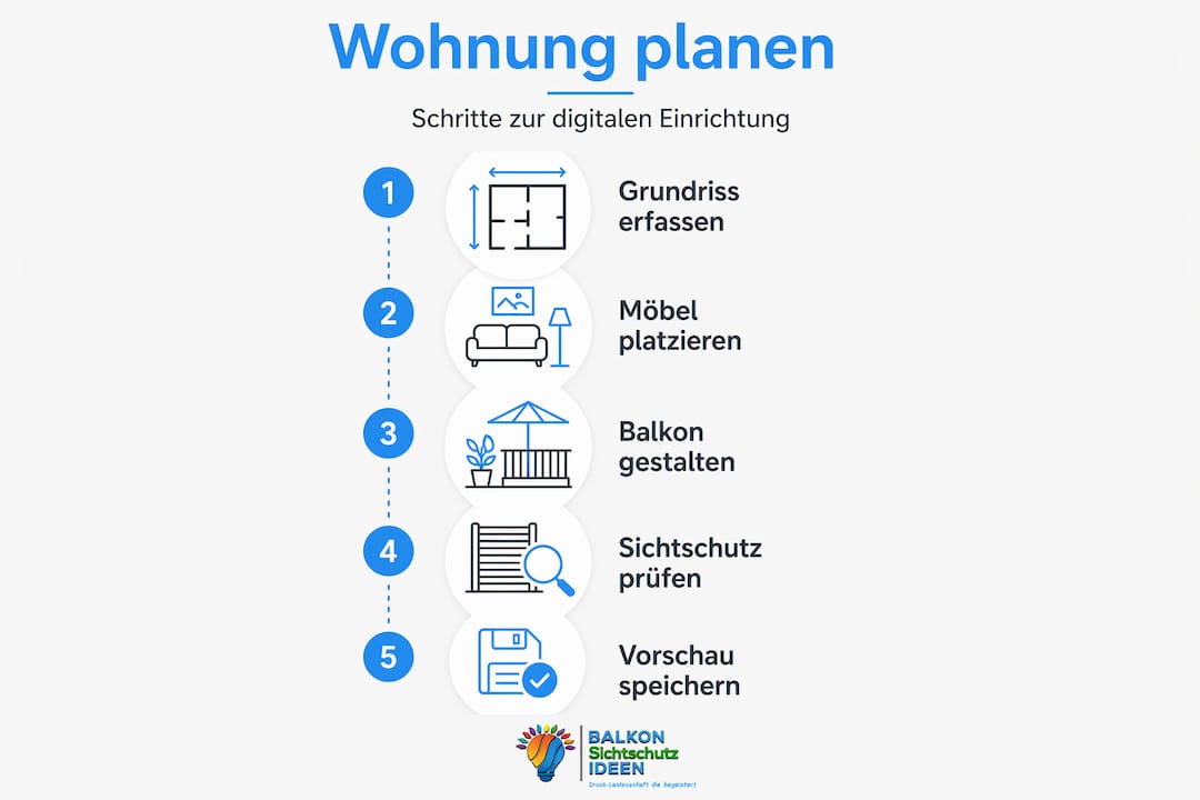 Programm Wohnung Einrichten: Balkon und Sichtschutz Planen 8 Übersicht: So richtest du deine Wohnung digital ein – Schritt für Schritt