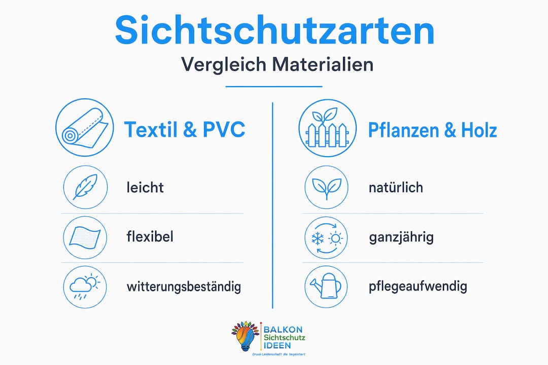 Wann Sichtschutz notwendig ist: Praxisleitfaden 8 Übersicht: Materialien für Sichtschutz im Vergleich