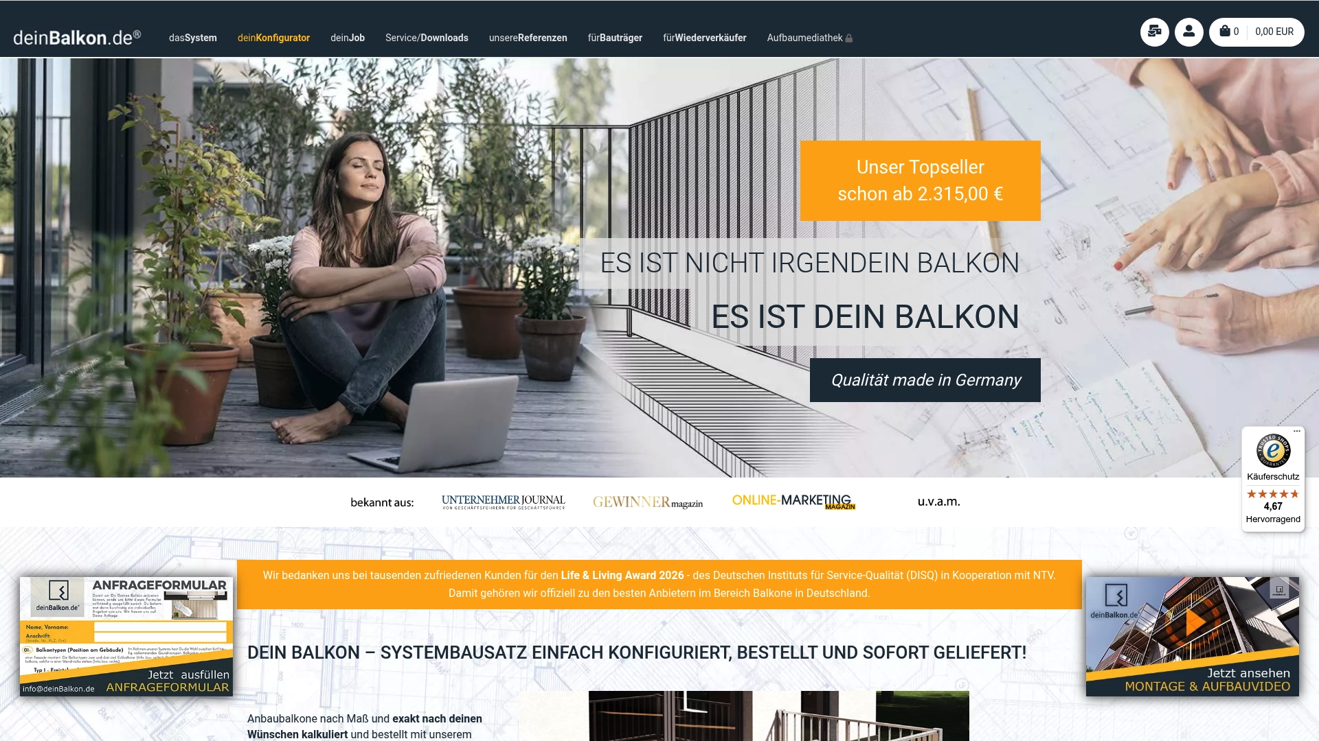 Top 4 konrad-balkone.de Balkonsichtschutz Alternativen 2026 6 https://deinbalkon.de