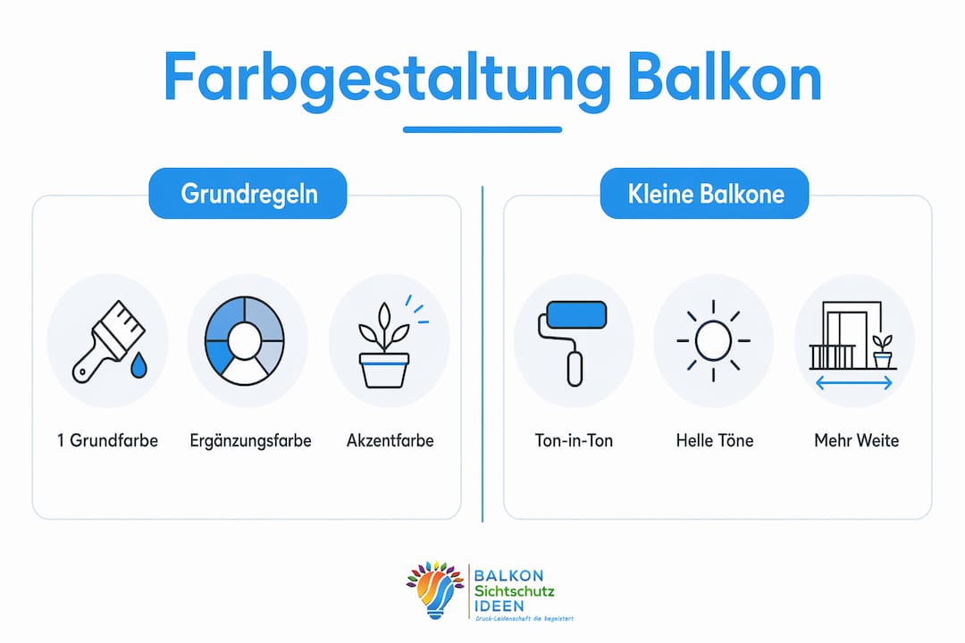 Wirkung von Farbwahl am Balkon: Psychologie und Praxis 8 Infografik: So bringen Sie Farbe auf Ihren Balkon – praktische Tipps für eine stimmige Gestaltung