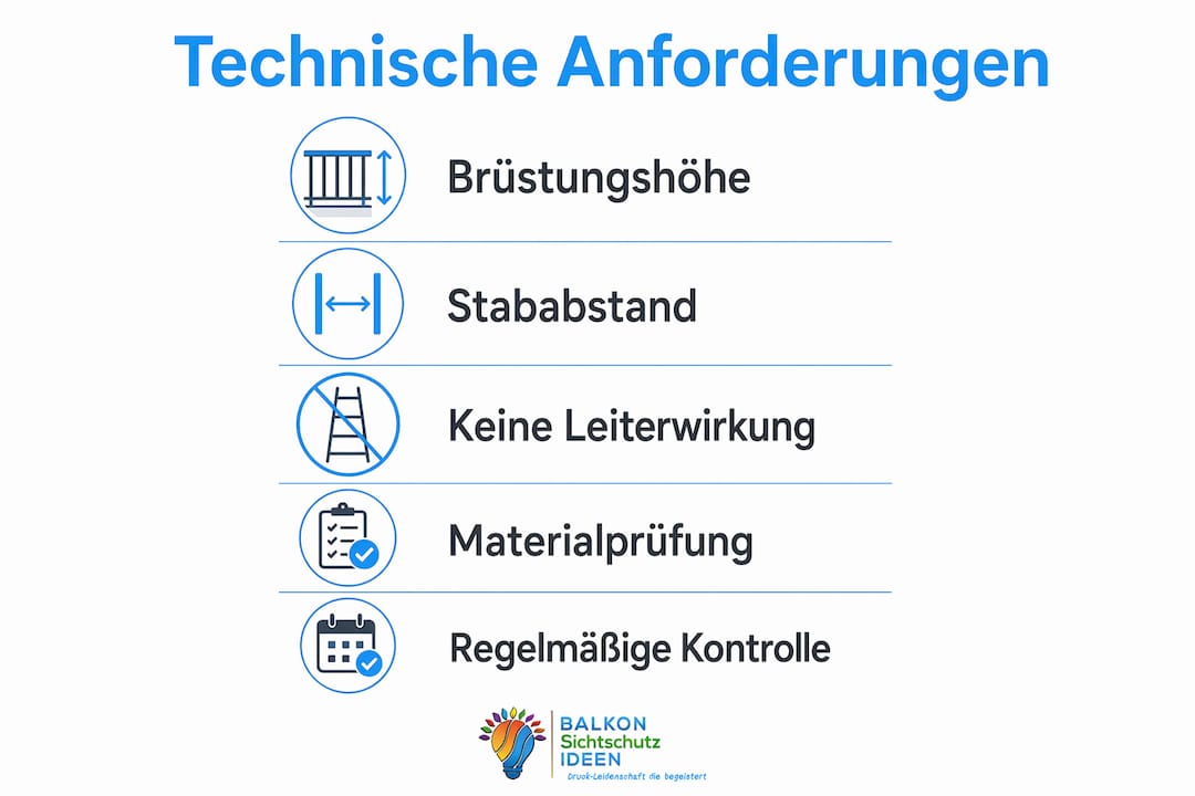 Balkon für Kinder sicher gestalten: Der Eltern-Guide 4 Übersicht: Technische Vorgaben für einen kindersicheren Balkon