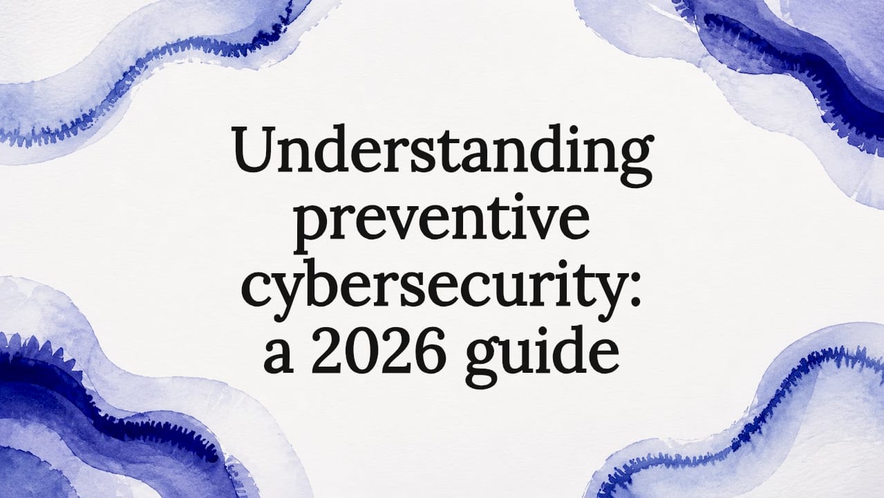 Decorative cybersecurity themed title card illustration