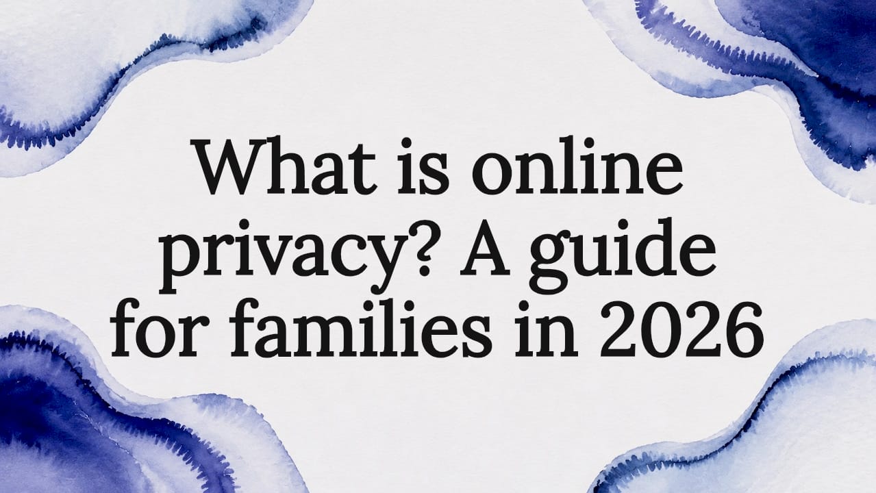 Decorative title card illustration for online privacy article