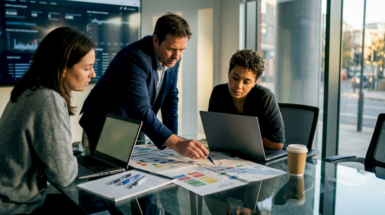 Cybersecurity team collaborating during incident