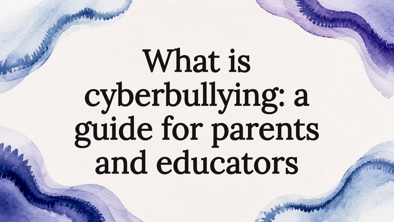 Decorative watercolor frame for cyberbullying article title card