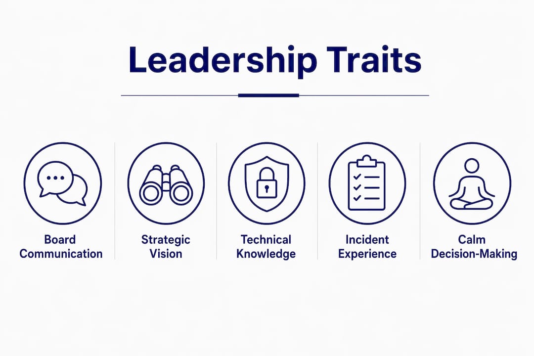 Infographic showing key leadership traits for digital safety