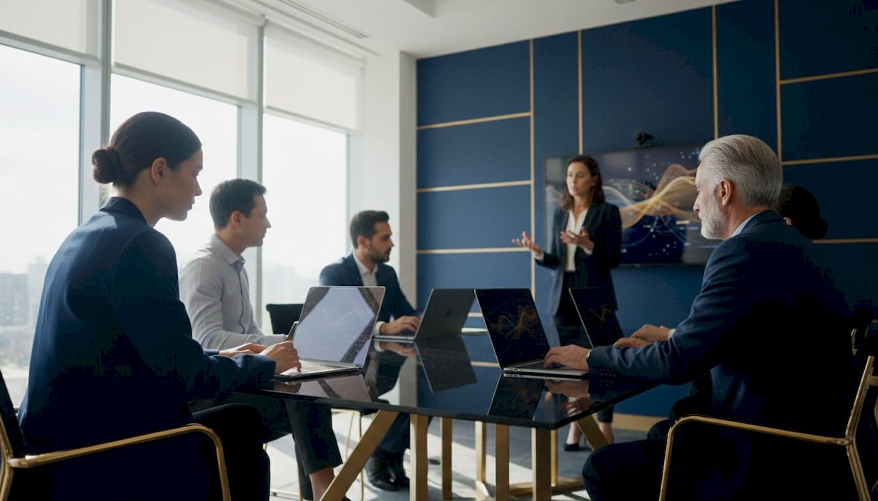 Employees engaged in cybersecurity training session