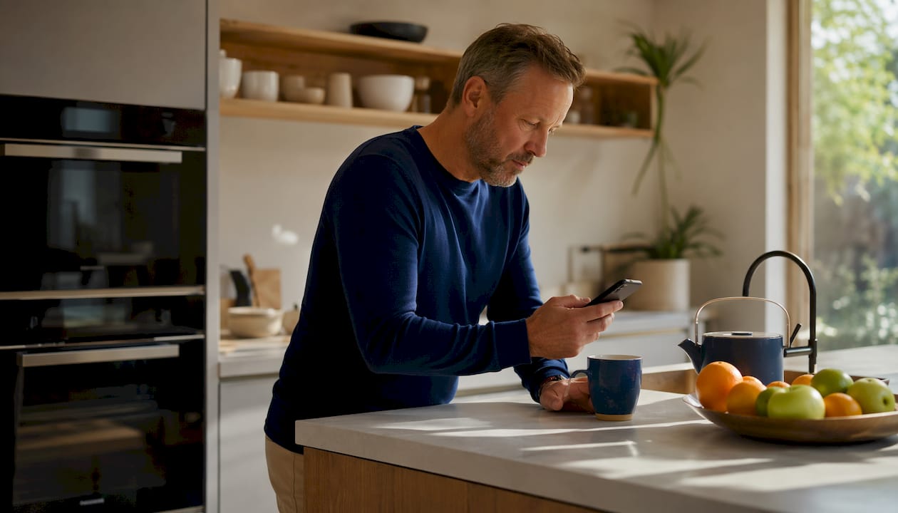 Man adjusting smartphone wellbeing settings