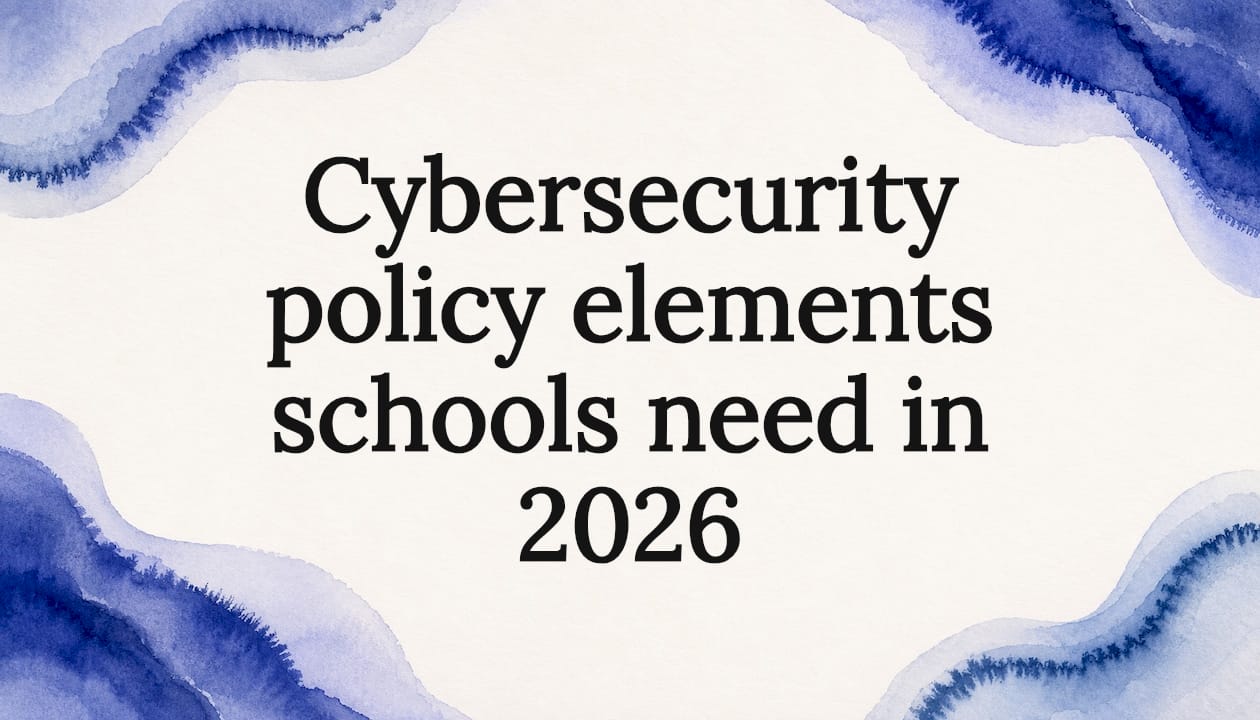 Decorative cybersecurity policy title card frame