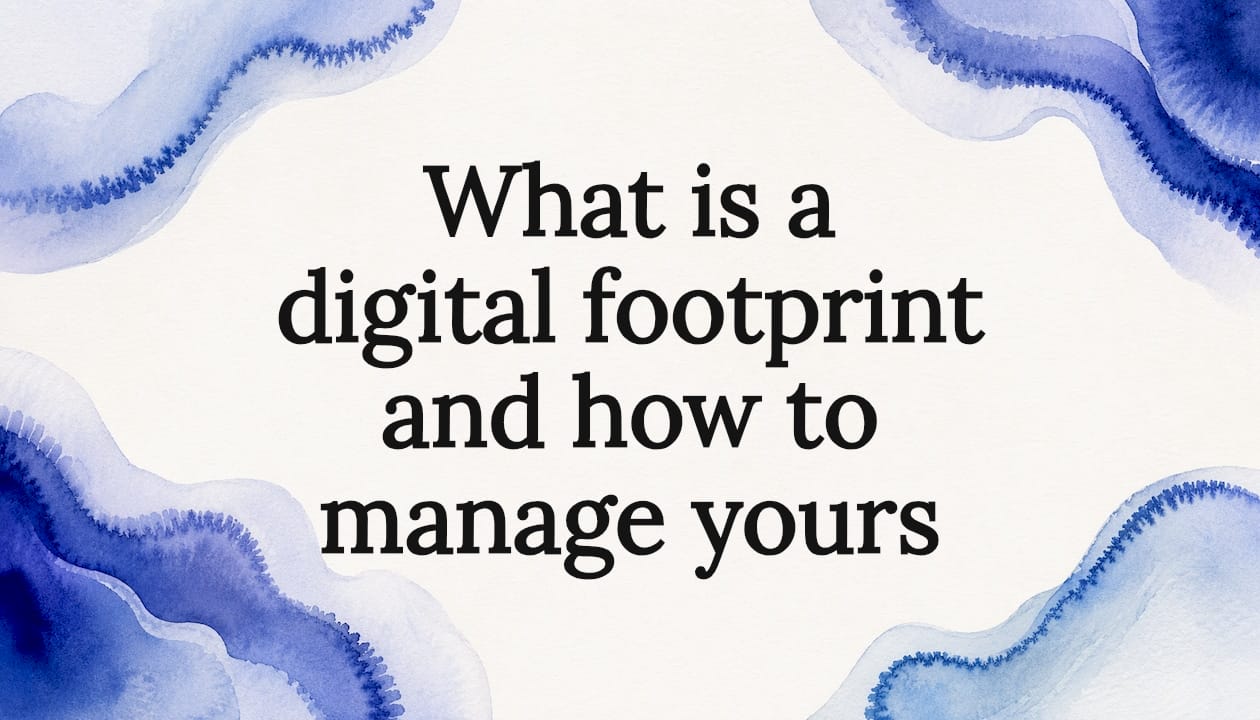 Decorative digital footprint title card illustration