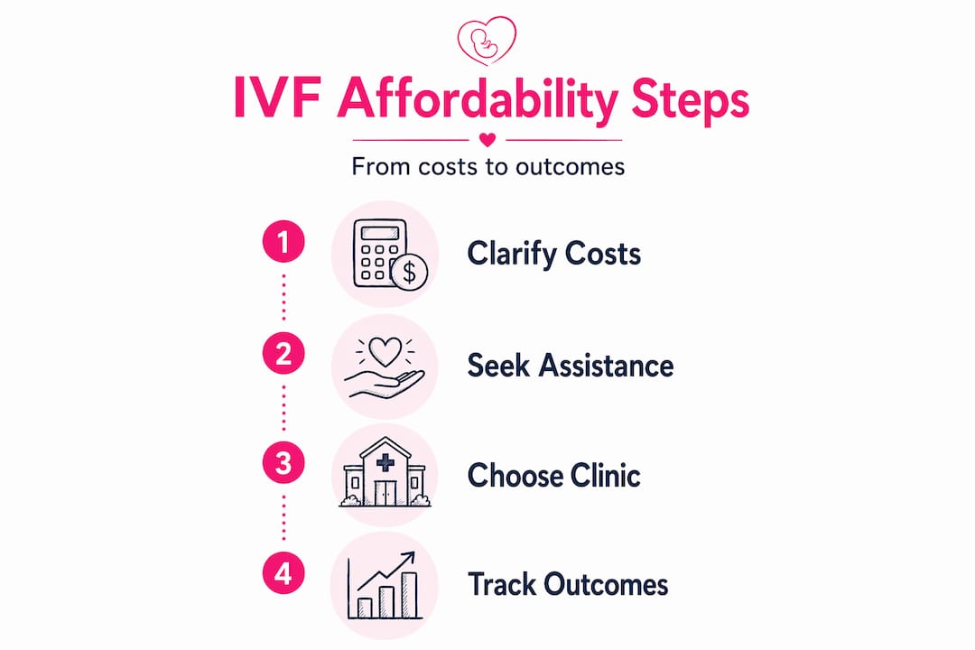 IVF affordability steps visual guide infographic