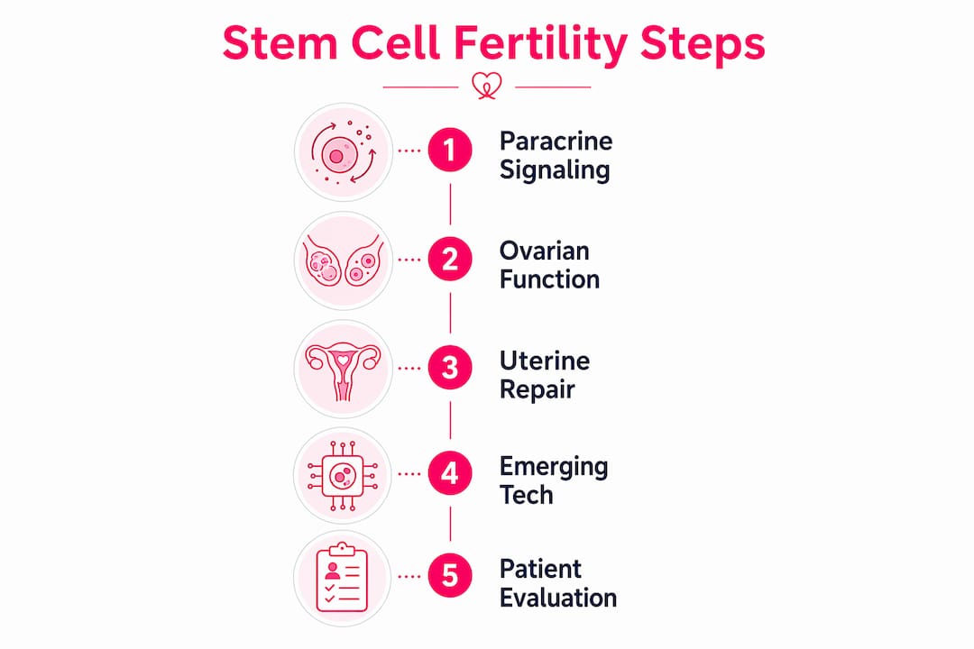 Infographic showing steps of stem cell fertility therapy