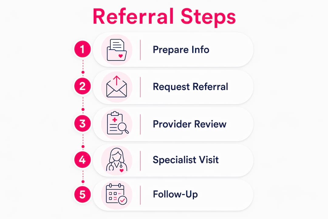 Infographic showing fertility referral process steps