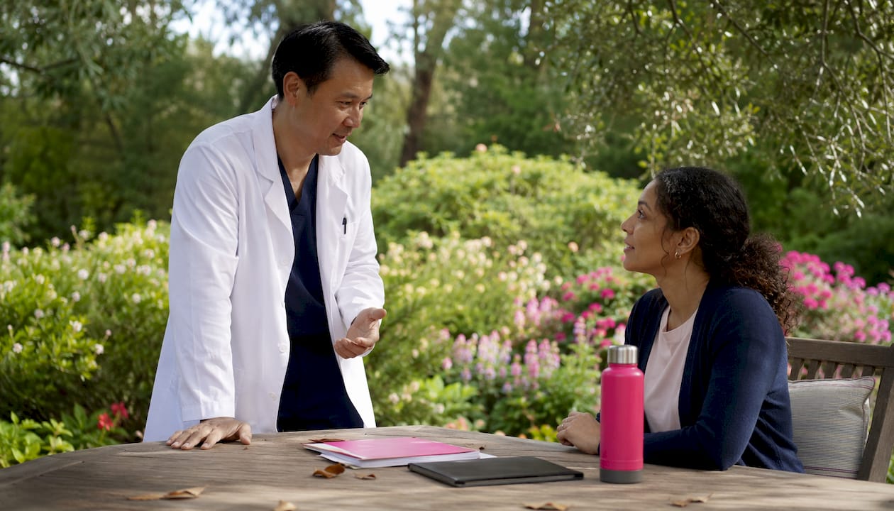 Doctor consulting patient on immune tests