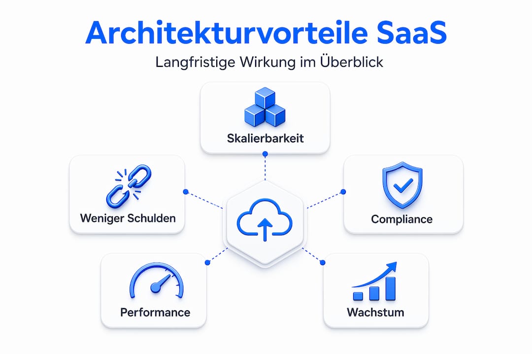 Overview graphic: the key benefits of modern SaaS architectures at a glance