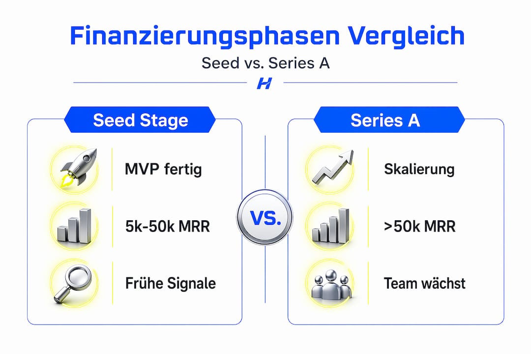 Seed-Phase und Series-A: Ein Vergleich der frühen Finanzierungsrunden für Startups