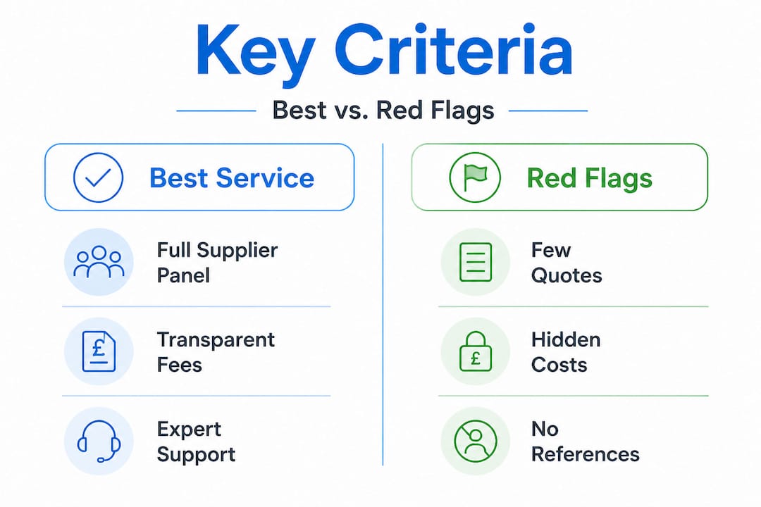 Infographic comparing best practices and red flags in utility switching