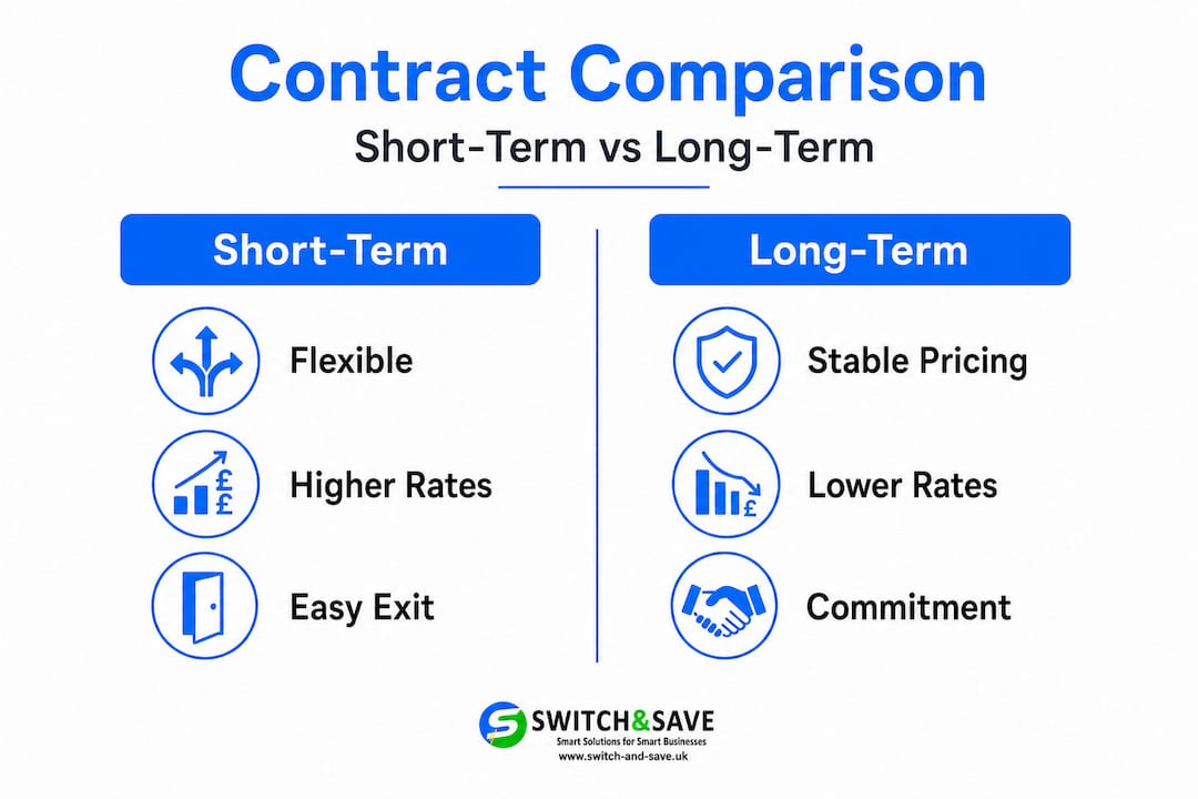 Infographic comparing short and long term contracts