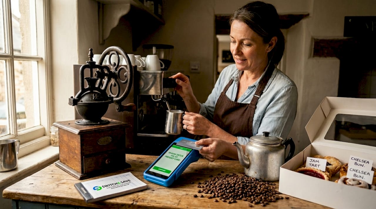 Café manager using advanced card terminal