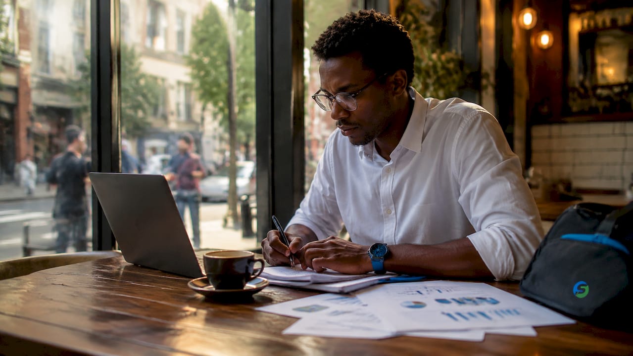 Analyst working on demand forecasting in office