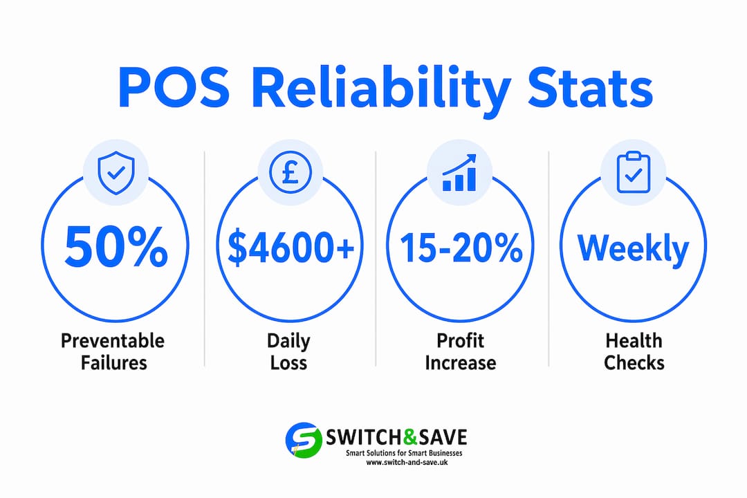 Infographic showing key POS reliability statistics