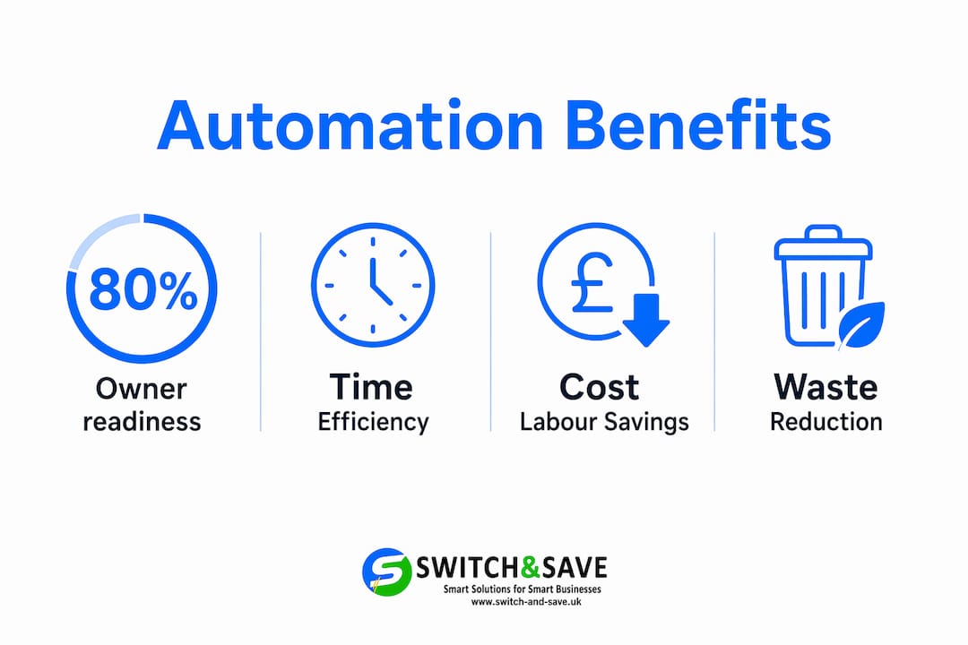 Infographic showing key benefits of restaurant automation